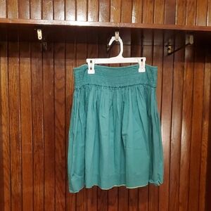 VINTAGE REVERSIBLE GREEN & CHARTREUSE Smocked Waist Skirt